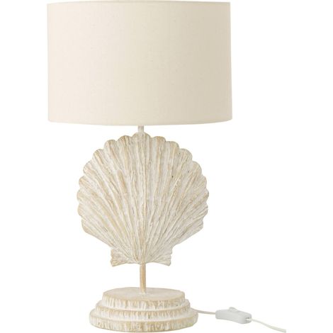 Lampe de table coquillage blanc naturel - blanc et naturel (1/4)