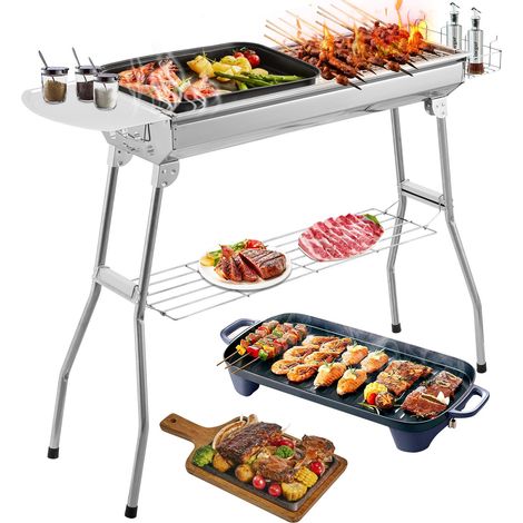 Barbecue à charbon portable, grille pliable en acier pour camping (1/5)