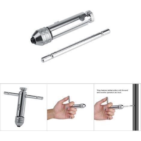 Adjustable Ratchet T-Handle Tap Wrench M3 M8 and M5 M12 for Die Set (M5 Short) (1/5)