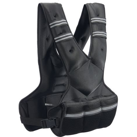 Mophorn verstellbare Gewichtsweste, 20–32 lb, mit 6 Ironsand-Gewichten und reflektierendem Streifen, Körpergewichtsweste für Männer und Frauen, Krafttraining, Laufen, Joggen