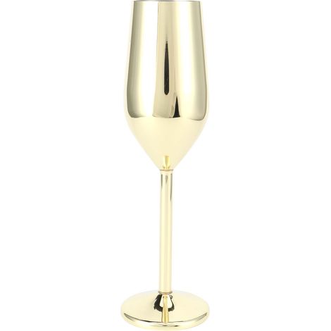 Verre à champagne en acier inoxydable de 200 ml, plaqué or, idéal pour les bars, les fêtes, les banquets et les pique-niques. (1/5)