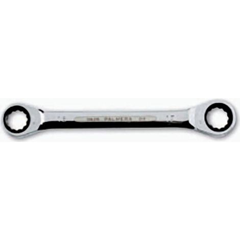 llave estrella plana de carraca. reversible. dos bocas cerradas. acero cromado. 10-11mm - alyco
