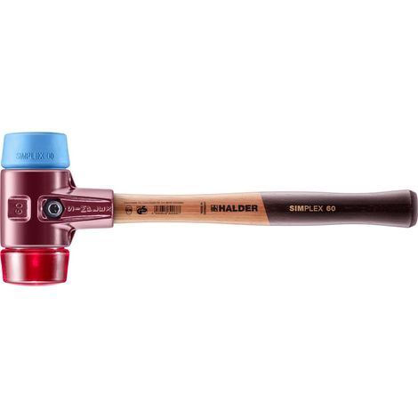 HALDER SIMPLEX TPE Weich-/Kunststoffhammer mit Tempergussgehäuse und Holzstiel - D=60 mm - 3016.060 (1/5)