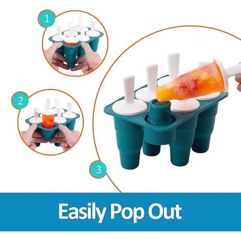 Wiederverwendbare Silikon-Eisformen (2er-Set) mit tropffreiem Rand für selbstgemachtes Eis am Stiel und Sorbets – BPA-frei (1/3)