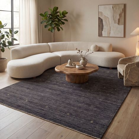 Tapis Loribaft tissé Tapis MumbaiMagic - Tapis en laine  - 290x190cm, Rectangular - 100% Laine vierge - Tissé main - Gris