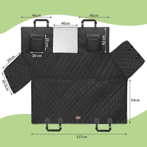 Dog car seat cover black waterproof 147x137cm