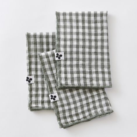 Lot de 3 serviettes de table "Vickie" 40 x 40 cm Tissé teint "Gaze de Coton" l'Effet Papillon