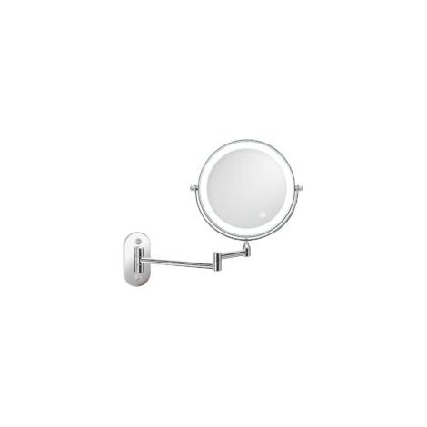 Miroir Grossissant Lumineux Mural x5, Miroir de Maquillage 7 Pouces, Pivotant 360° - Crezuo (1/4)