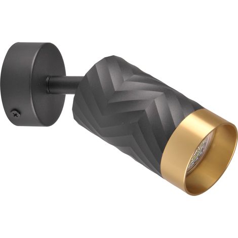 Faretto parete/soffitto 1 luce GU10 nero/oro Polux Arras (1/5)