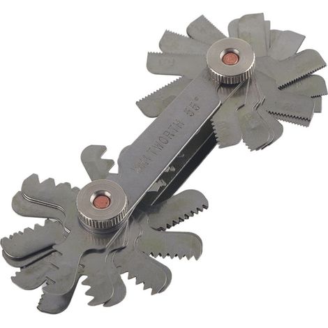 52 Pièces Jauges de Filetage en Acier Inoxydable, Outil de Mesure de Pas de Vis 60° et 55° (Métrique et Pouce)