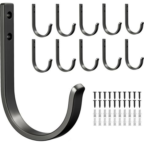 Lot de 10 patères, porte-serviettes et crochets muraux - Crochets muraux sans perçage, porte-clés pour gobelets à brosse à dents, salle de bain