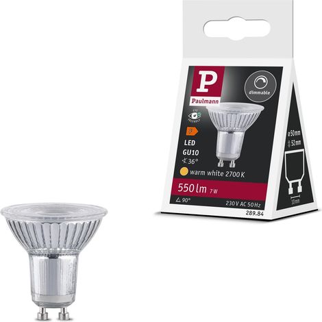 Standard 230V réflecteur LED GU10 7W 230V 550lm gradable 50 mm Argent Verre 2700K - Ampoule Blanc chaud (1/5)