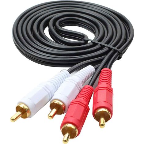 Cable prise Jack 3mm5 vers 2 RCA male 1m5  Double Lotus câble audio - 3,5 un - deux [emballage individuel] - 1,5m (1/5)