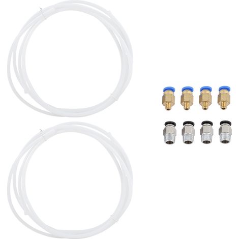Tube PTFE, cuivre résistant à la chaleur + plastique PC4-M10 raccord pneumatique droit non toxique pour imprimantes 3D PLA ABS 1,75 mm (1/5)
