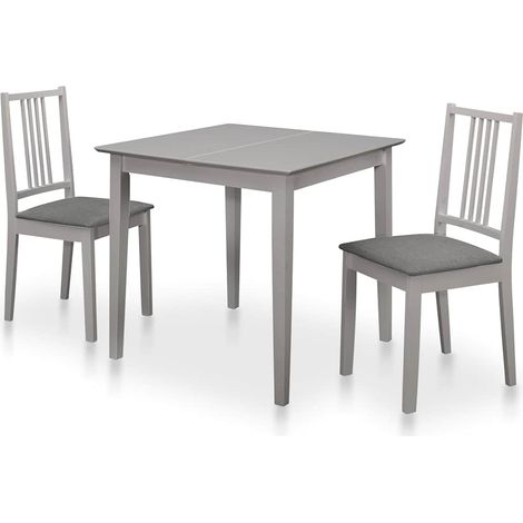 vidaXL Juego de muebles de comedor 3 piezas MDF gris (1/5)