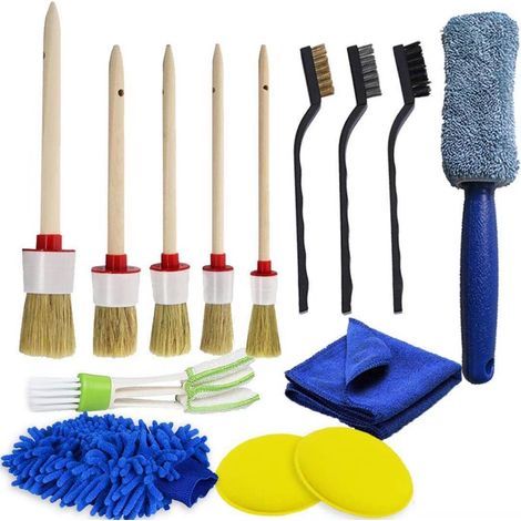 Ensemble de 14 brosses éponge pour pneus, intérieur de climatisation, sortie d'air, etc.