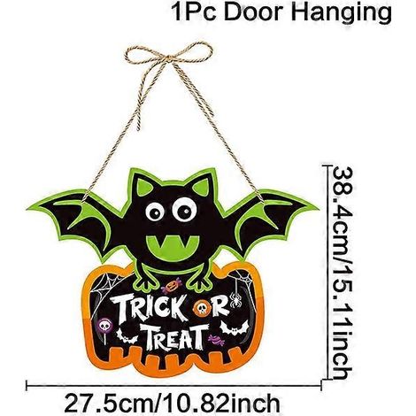 Décorations d'Halloween pour la maison : citrouille, squelette, chauve-souris, pendentif suspendu, décorations d'horreur pour fête d'Halloween (4)
