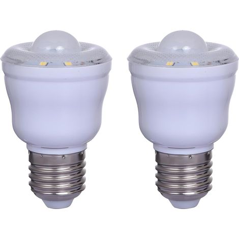 Lot de 2 Ampoules à détecteur de mouvement PIR avec Culot E27,2W,Équivalent Incandescence 30W, Blanc Chaud 3000K, Veilleuse Automatique On/Off pour Couloir,Cour AC 220-240V,Non dimmable (1/5)