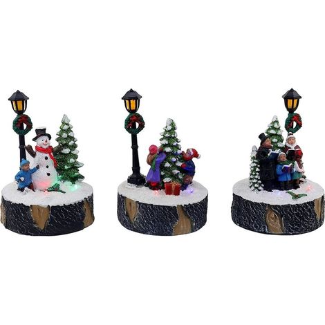 Juego 3 Figuras Led de Navidad,  Coro, Muñeco de Nieve y Niños (1/4)