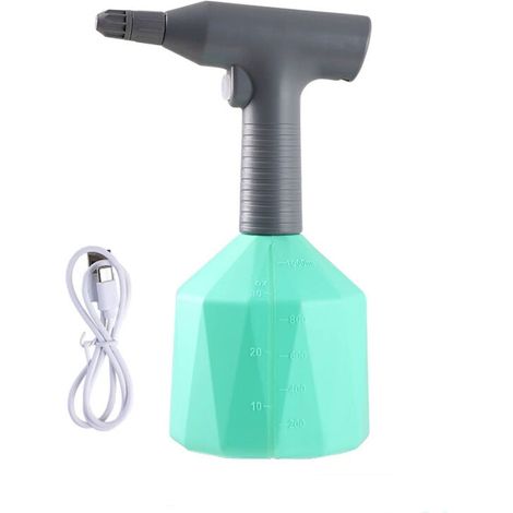 Pulvérisateur électrique avec buse de brumisation, pulvérisateur d'eau portable pour pelouse et jardin (vert 1 L) (1/4)