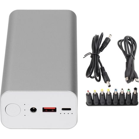 Bloc batterie externe 65W PD rapide 30000mAh, coque en alliage d'aluminium, port DC, chargeur portable grande capacité pour téléphone et PC (1/5)