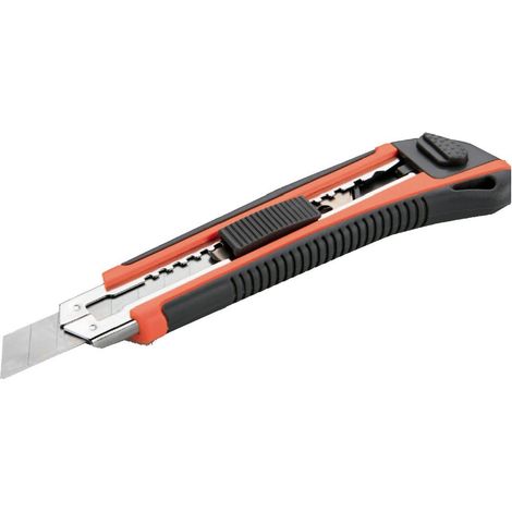 CUTTER LAME FRAGMENTABLE 18 MM AVEC GUIDE MÉTALLIQUE ALYCO ORANGE