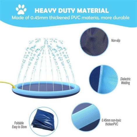 Grand tapis d'arrosage d'extérieur pour chien,100cm,tapis d'arrosage de jardin pour chien,jouets aquatiques pour chien (1/4)