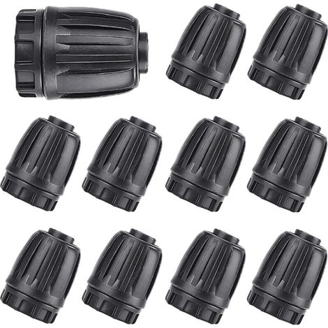 Kit d'irrigation goutte à goutte - Bouchons d'extrémité de tuyau d'arrosage, raccord de tuyau pour arroseur de jardin - Lot de 10-AquaForge (1/4)