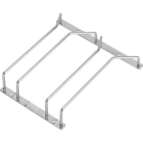 Wine Glass Holder, Stemware Rack, Wine Glass Rack, with Screws, Chrome, 22 cm, 2 Rows, Silver (1/5)