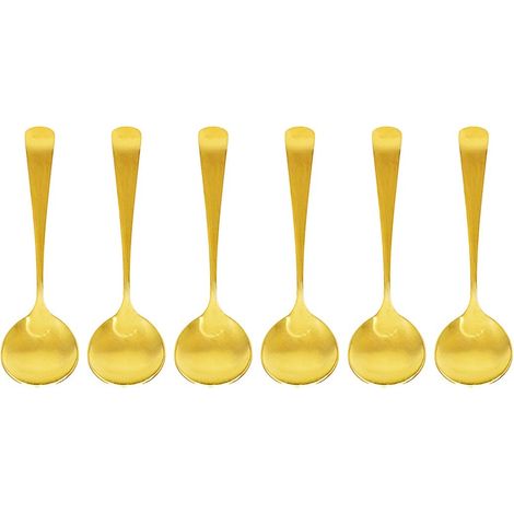 Lot de 6 Cuillères à Dessert en Métal Doré Cuillères à Café Élégantes et Modernes - PANGIVO (1/5)