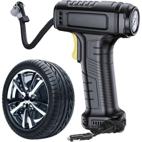 FENOPLASTICAPompe de pneu Pompe de voiture Inflateur de pneu 12V DC Pompe de pneu de voiture filaire gonflage rapide gonflable avec lumière & Détection de pression des pneus, pompe à air d'arrêt autom (1/4)