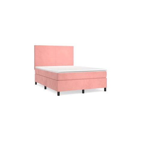 Sommier à lattes de lit avec matelas Rose 140x190 Velours (1/5)