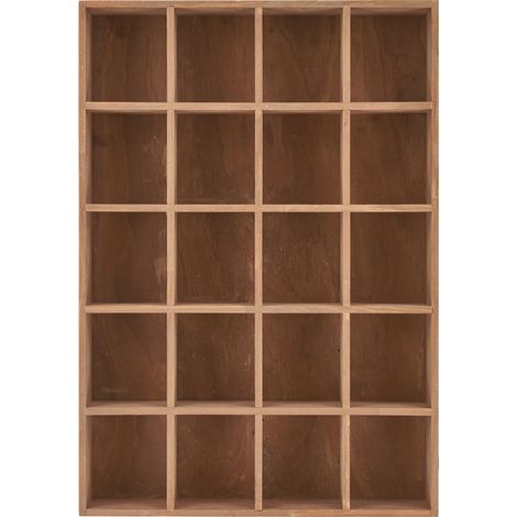 KAZ- Étagère murale 20 cases en bois naturel 44x63 cm (1/3)