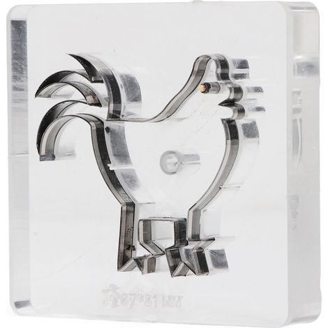 Matrice de découpe pour cuir en forme de poulet, emporte-pièce en acier allié, moule de perforation pour le bricolage, 67 x 61 mm (1/5)