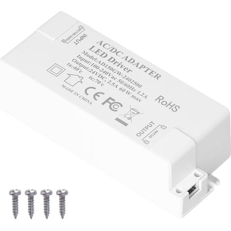 Alimentation LED 60W DC24V 2.5A Transformateur pour Lampe DIY AC100‑240V (1/5)