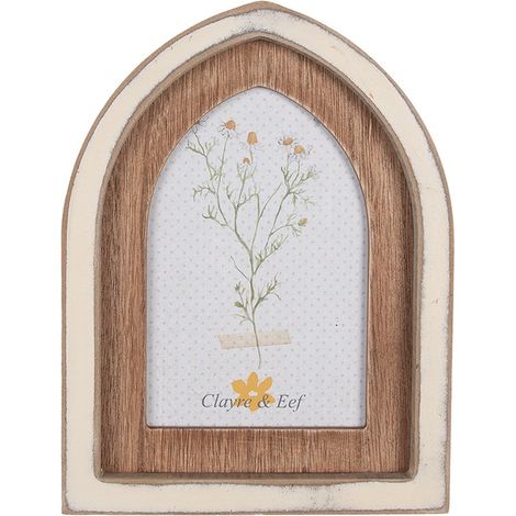 Cadre Photo 10x15 cm en MDF Marron et Beige Style Rustique à Poser ou Suspendre - PANGIVO (1/2)