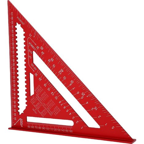 Équerre de Charpentier en Aluminium 30 Cm avec échelle 0-90° Outil carré de charpentier avec marquages gravés, guide de scie, outil de charpente pour toiture, carré d\'onglet pour la (1/5)