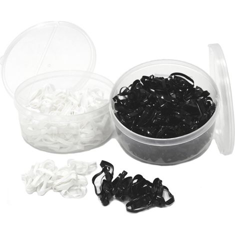 Bianco - Elastici in silicone per criniera e coda in barattolo