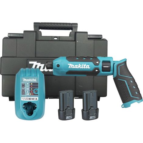 Makita TD023DSE - Destornillador de impacto de 7.2 V c/w 2 baterías de 1.5 Ah, cargador y funda de plástico