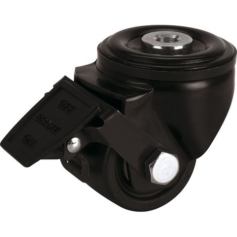 Dörner + Helmer Lenkrolle mit Feststeller ø 50mm - Möbelrolle belastbar bis 300kg, schwarz (1/2)