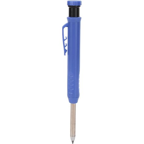 Porte-mine de charpentier mécanique avec taille-crayon, crayon à trou profond pour le travail du bois, marquage du métal et du plastique, bleu