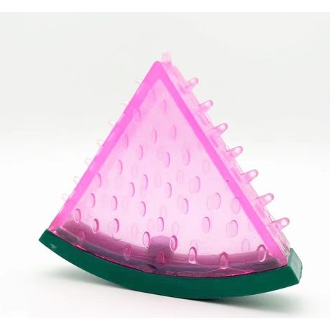 Gefrorenes Hundespielzeug aus TPR, Kühlendes Plüschtier mit Geräusch, Bissfest für Kleine Hunde, Wassermelonen-Design Rosa (1 Stück)-lsw (1/2)