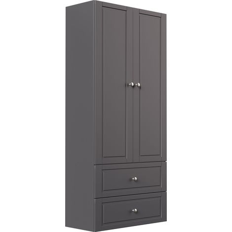 Badezimmer Hochschrank XL Cottage 176x80cm Anthrazit (1/4)