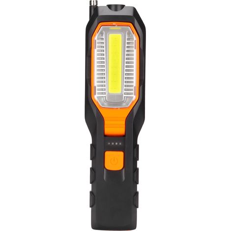 Lampe d'inspection COB portable, LED orientable rechargeable USB, lampe de travail avec aimant pour garage atelier mécanique (1/5)