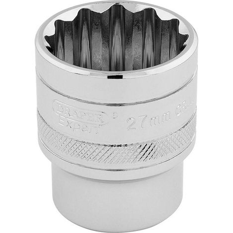 Draper 33442 Chiave a bussola quadrata da 1/2" a 12 punti, 27 mm