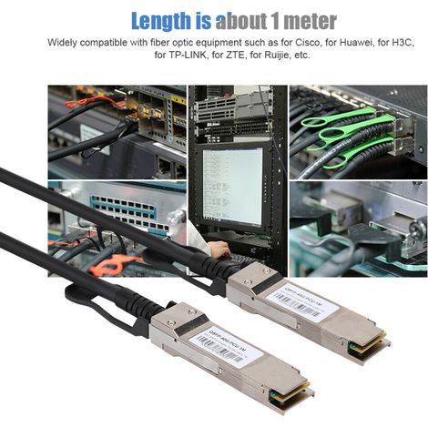 Verdrilltes Kupferpaarkabel für Breitbandnetze, passives QSFP-zu-QSFP-Direktverbindungskabel 40 Gbit/s DAC, kompatibel mit Marken wie Cisco, Huawei, H3C, TP-LINK, ZTE, Ruijie usw.