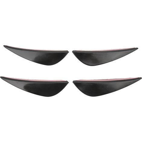 4 Stück Frontstoßstangen-Luftmesser-Spoiler-Modifikation Universal-Diffusor PVC-Klebetyp Glänzend Schwarz (1/5)