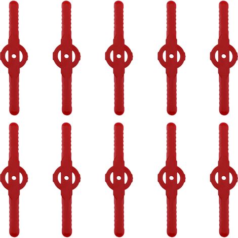 Tête de coupe à fil nylon de rechange pour tondeuse à gazon, tête en plastique avec 10 accessoires (rouges, bleus ou noirs) de 139 mm (1/5)