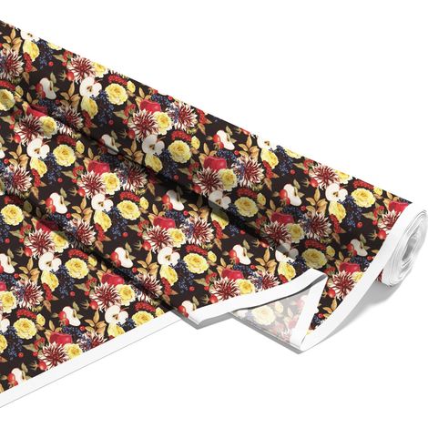 TESSUTI DECORATIVI PER ESTERNI OXFORD - motivo fiori autunnali I DX016 (1/5)