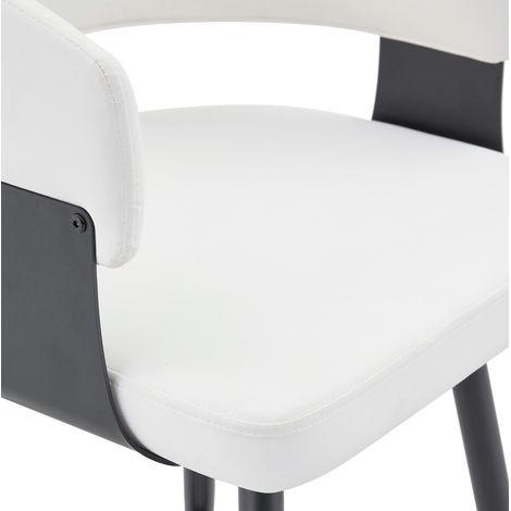 2er-Set Barhocker 52x47x94,5 cm PU Weiß, mit Rückenlehne, Küche, stabil – MEUBLIV (1/5)